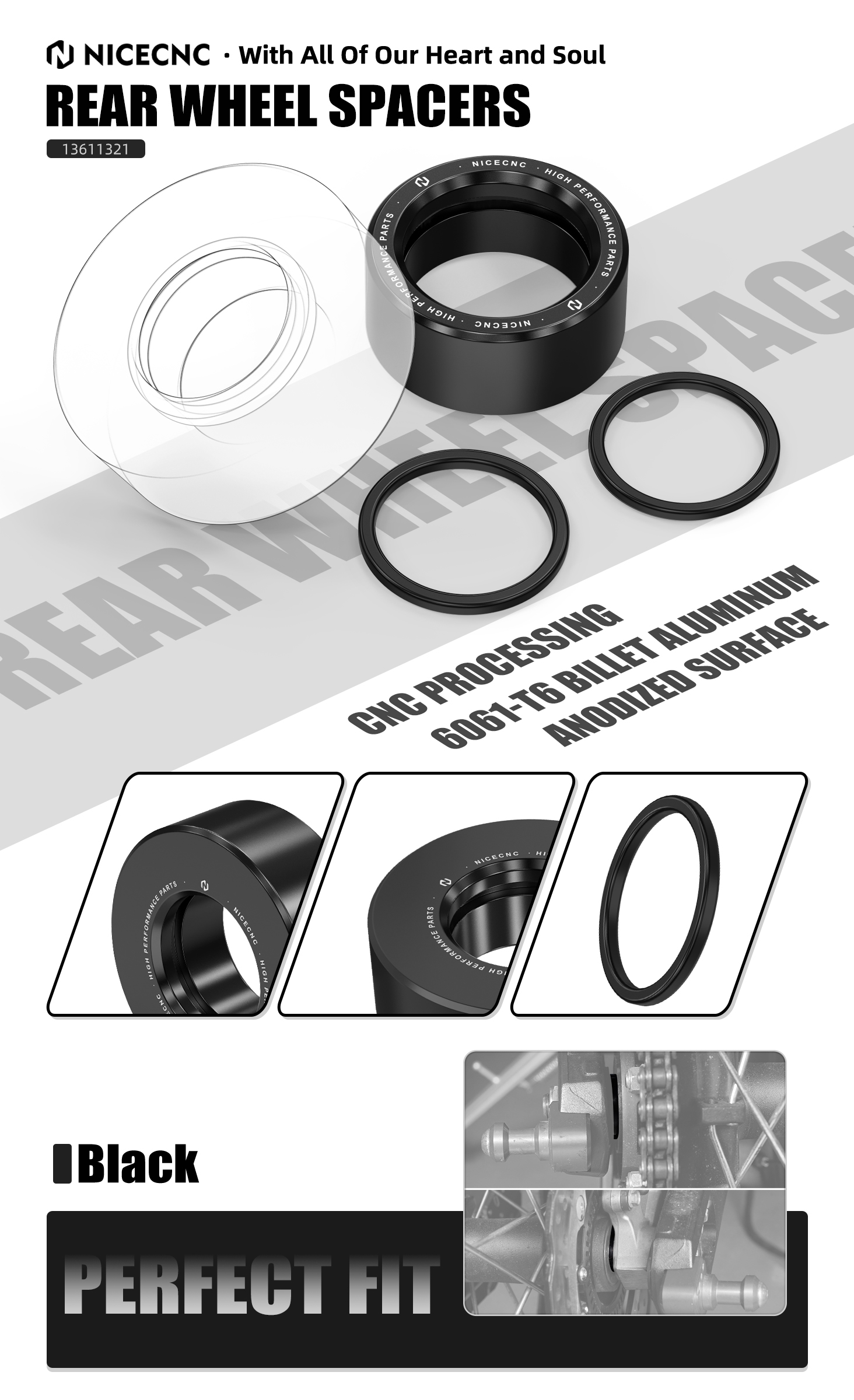 2X Rear Wheel Collar For Yamaha Tenere 700 XTZ07 2019-2023 2024