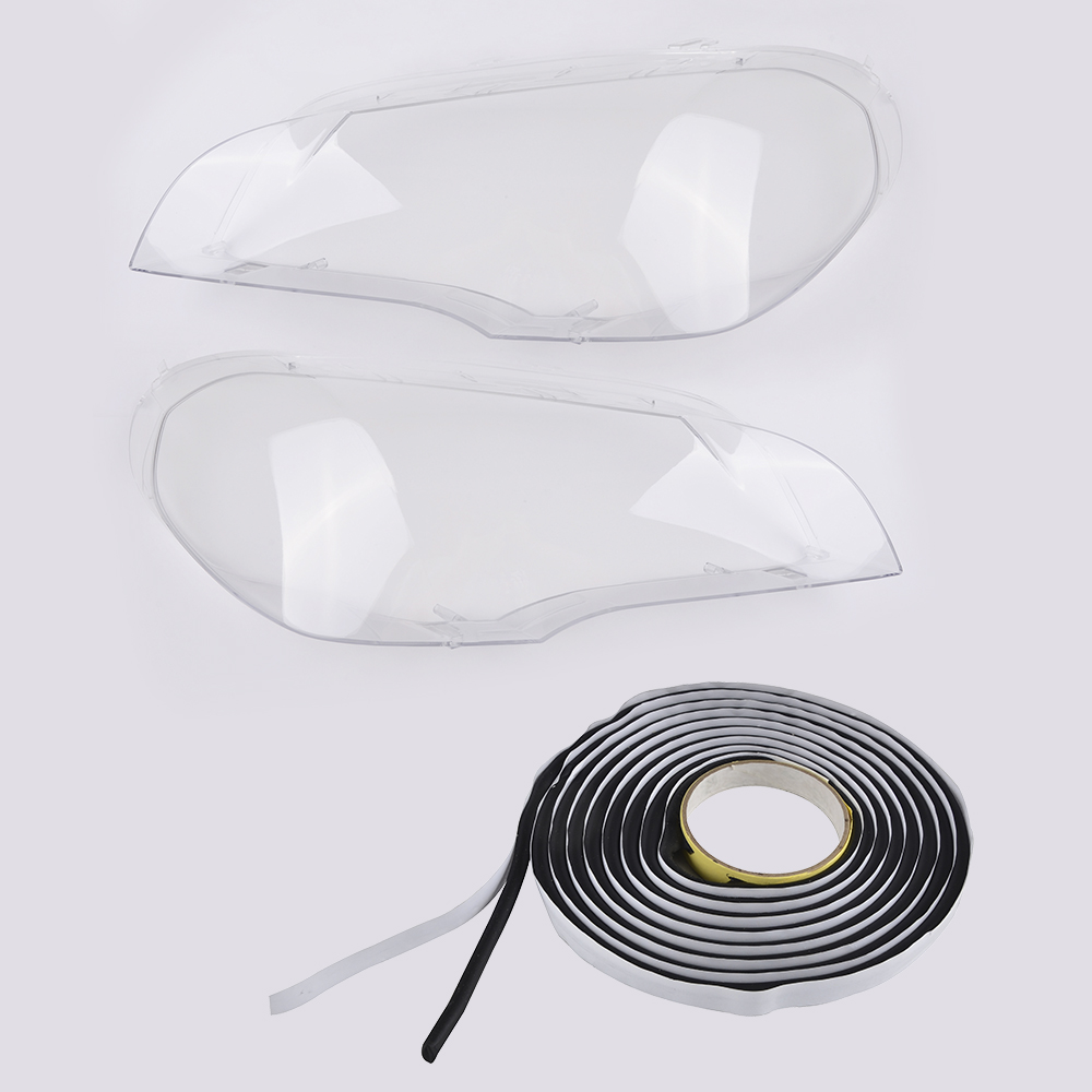 For BMW X5 E70 20072013 Clear Lens Headlight Lamp Shell Cover + Glue
