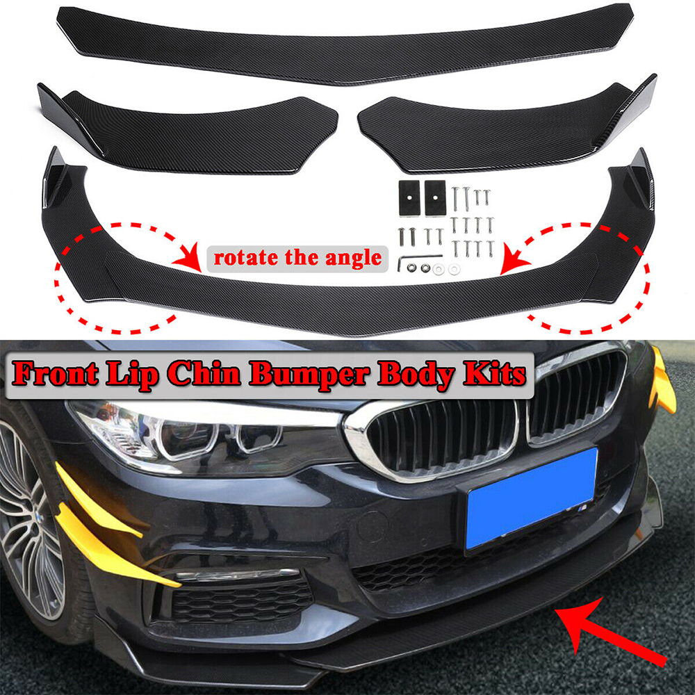 Universal Car Front Bumper Lip Chin Spoiler Splitter Body Kit Carbon