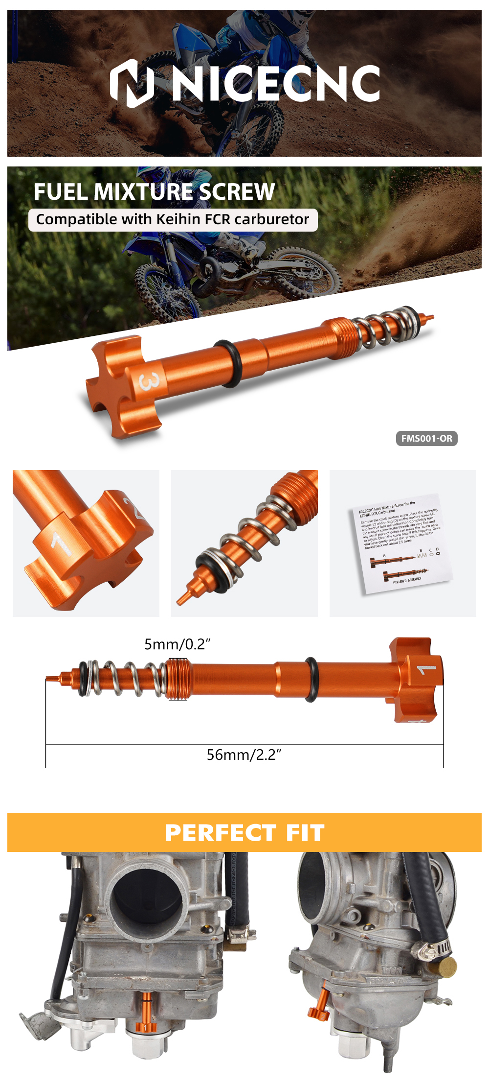 Air Fuel Mixture Adjuster Screw For KTM 250 XCF SXF EXC 450 MXC EXC-R SX XC XCW - Foto 5