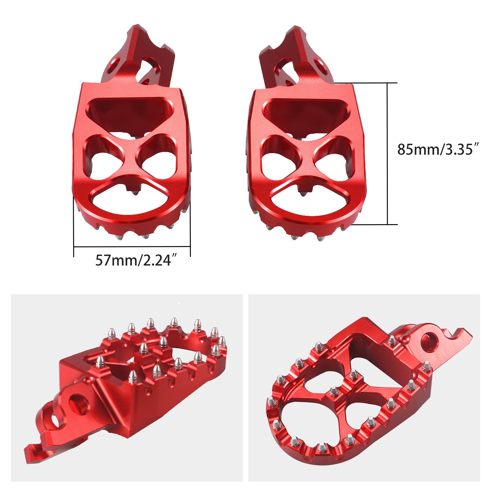 Racing Foot Pegs Footrest 57mm Wide Anodized For Honda CRF450X CRF450R