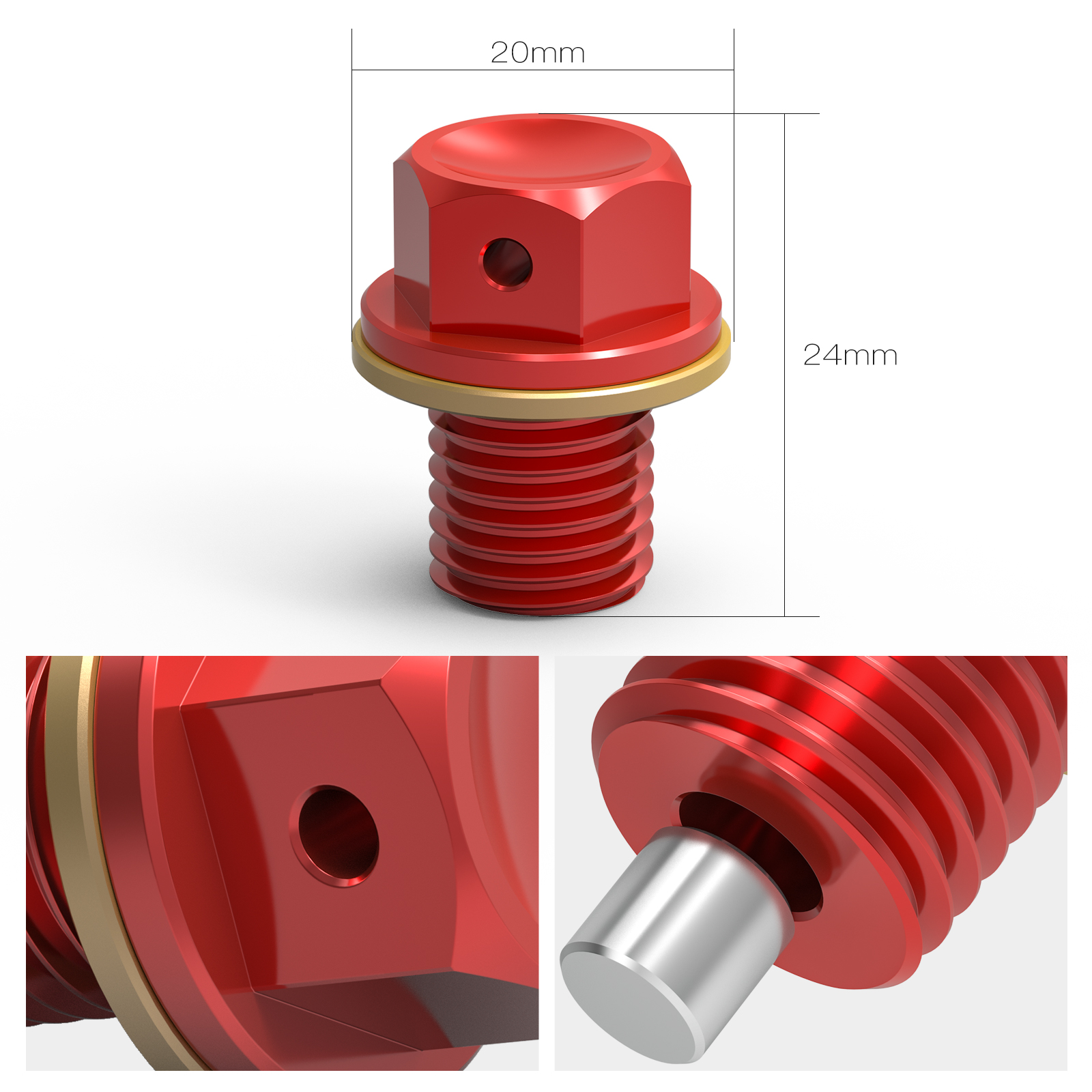 NiceCNC Magnetic Oil Drain Plug For Honda XR250R 400R 600R 650R CRF250L ...